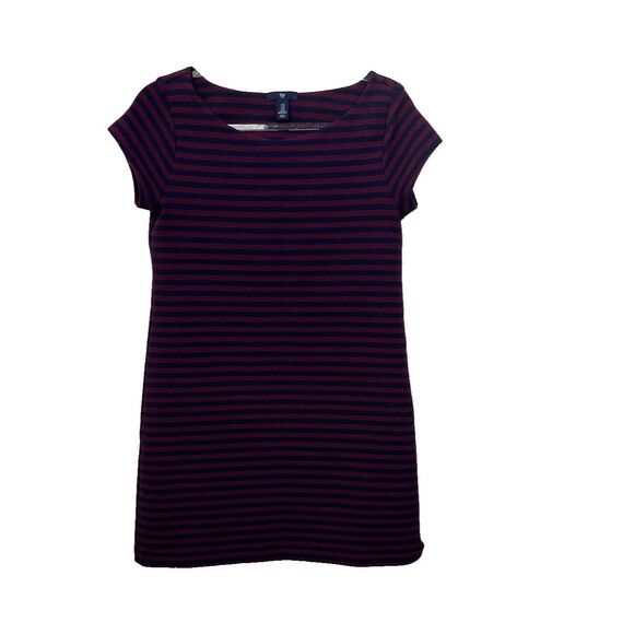 Gap Factory Womens Dress Red Navy XS Striped Shortsleeve Scoopneck Sheath I - Picture 1 of 10